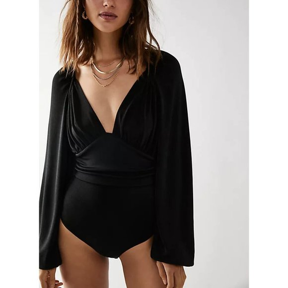 Free People Black Long Sleeve Bodysuit - Picture 7 of 9